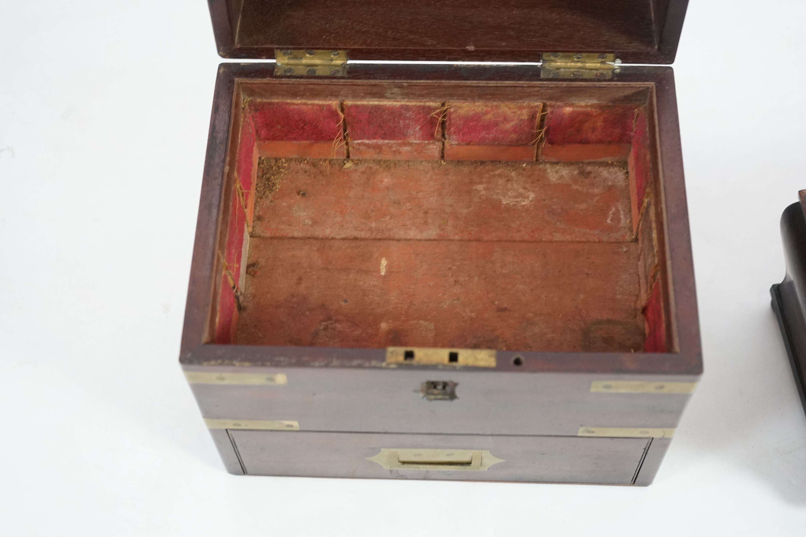 An early Victorian brass bound mahogany apothecary chest